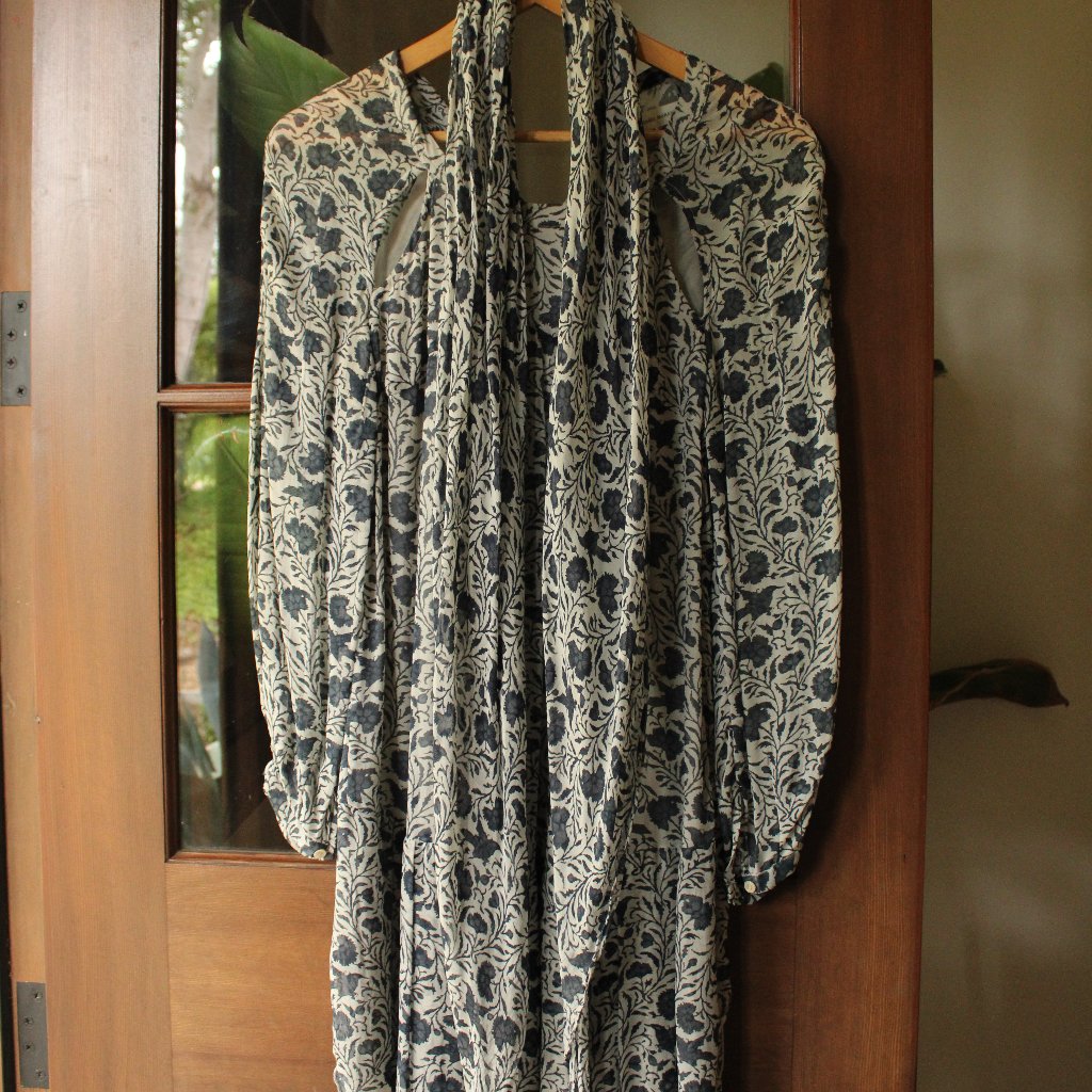Isabel Marant, Midi Dress, Blue And White Floral, Size 36, Removable Belt